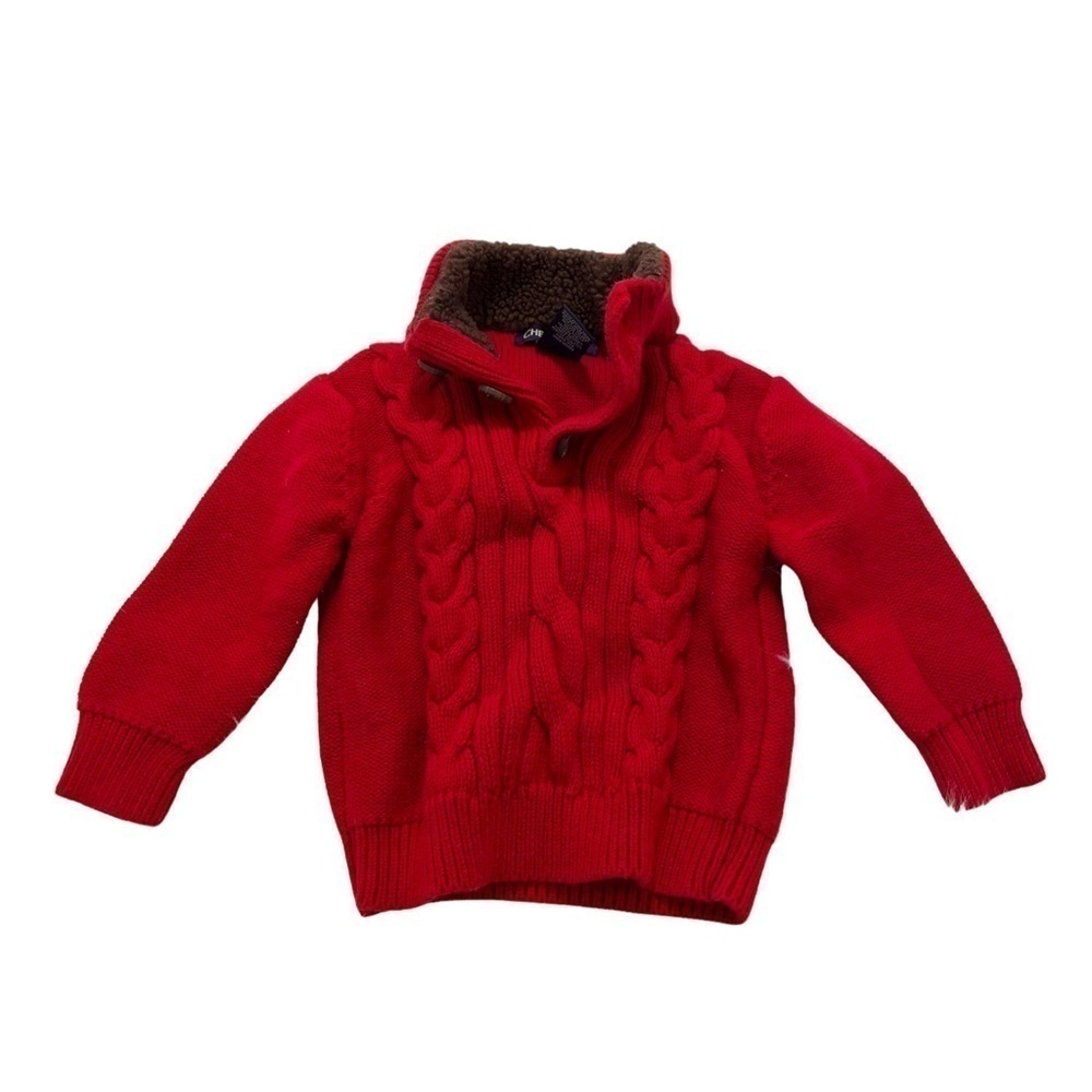 Cherokee Sweater Red Cable Knit